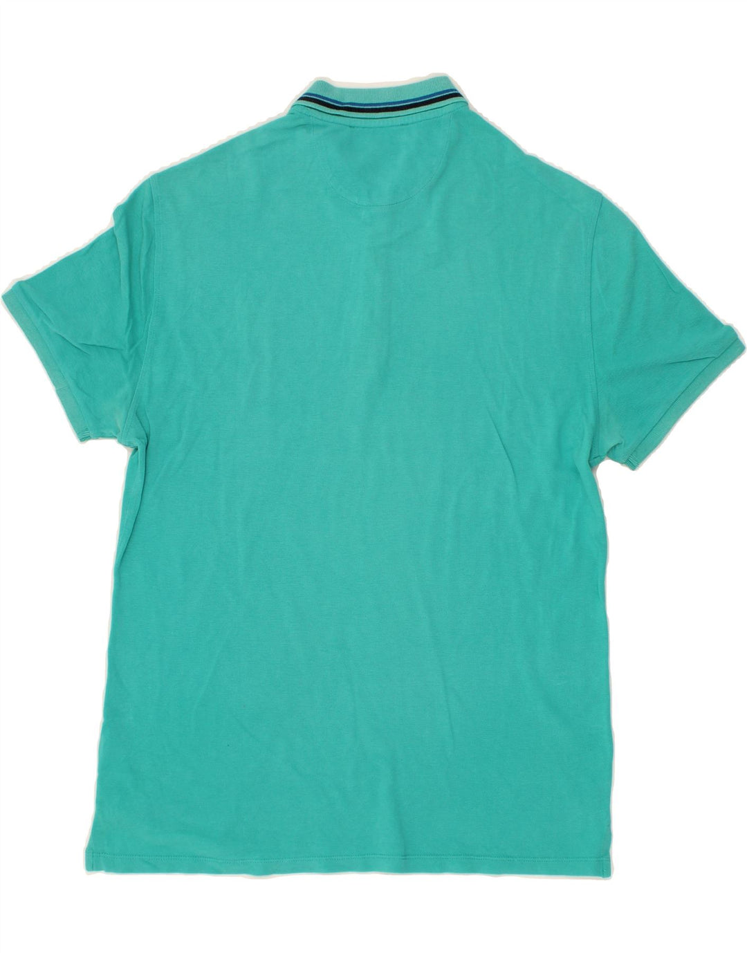 TRUSSARDI JEANS Mens Polo Shirt Small Turquoise Cotton Vintage Trussardi Jeans and Second-Hand Trussardi Jeans from Messina Hembry 