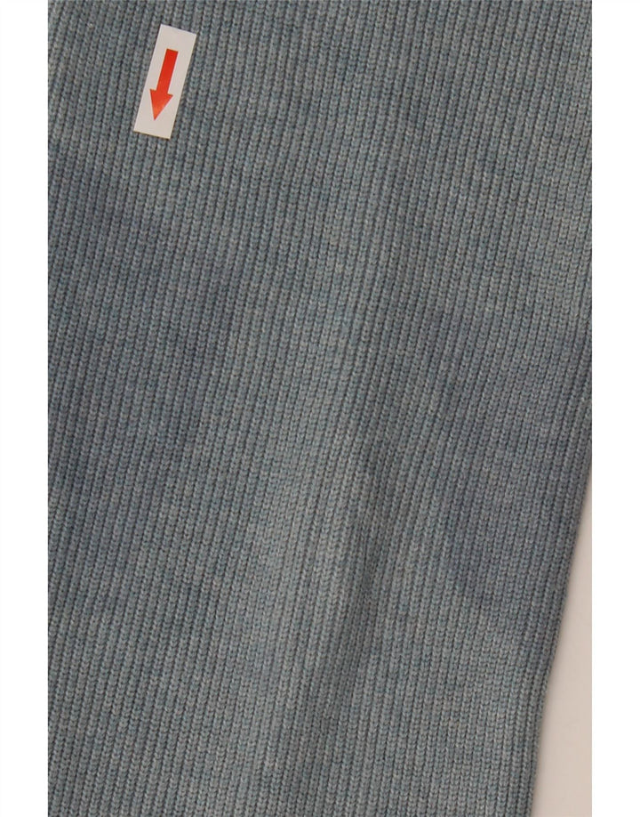 Marks & Spencer Herre Zip Neck Jumper Sweater Large Blue Polyester