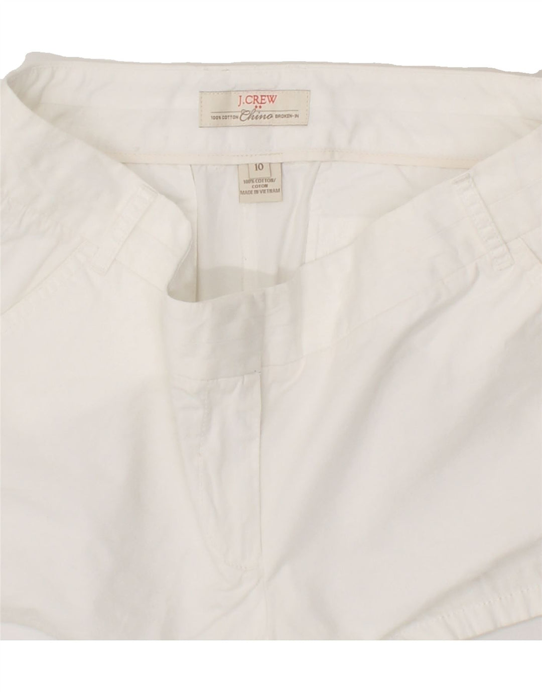 J. CREW Womens Broken In Chino Shorts US 10 Large W34 White Cotton Vintage J. Crew and Second-Hand J. Crew from Messina Hembry 