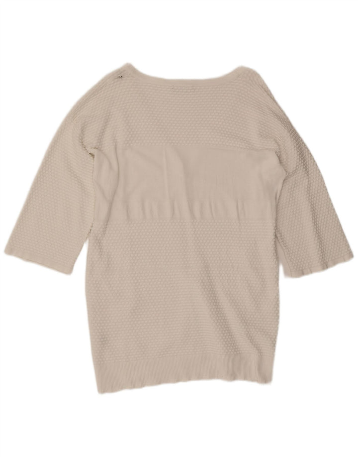 Diesel dame 3/4 ærmet oversized cardigan sweater UK 10 Small White