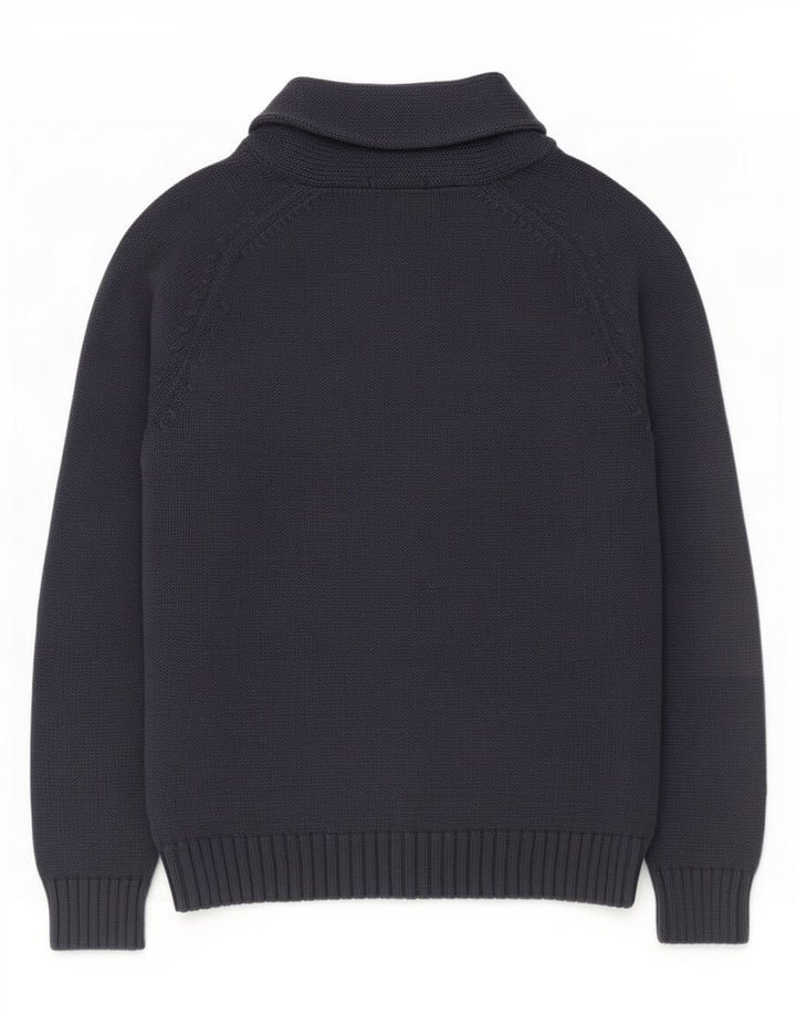 Lyle & Scott Herre Shawl Neck Jumper Sweater Medium Navy Blue Bomuld