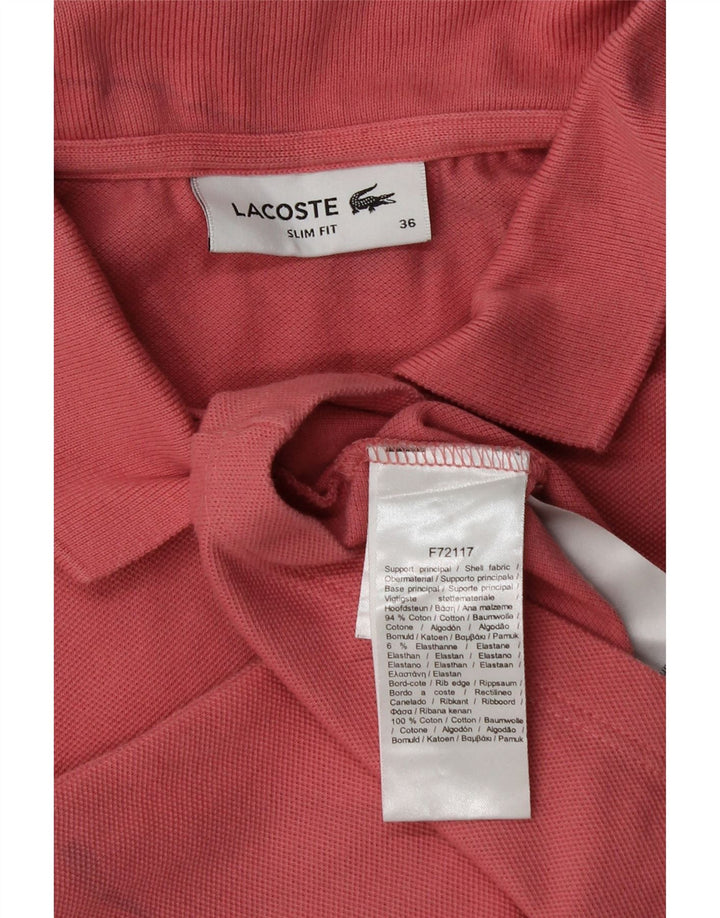 LACOSTE Dame Slim Fit Polo Shirt Størrelse 36 Lille Pink Bomuld