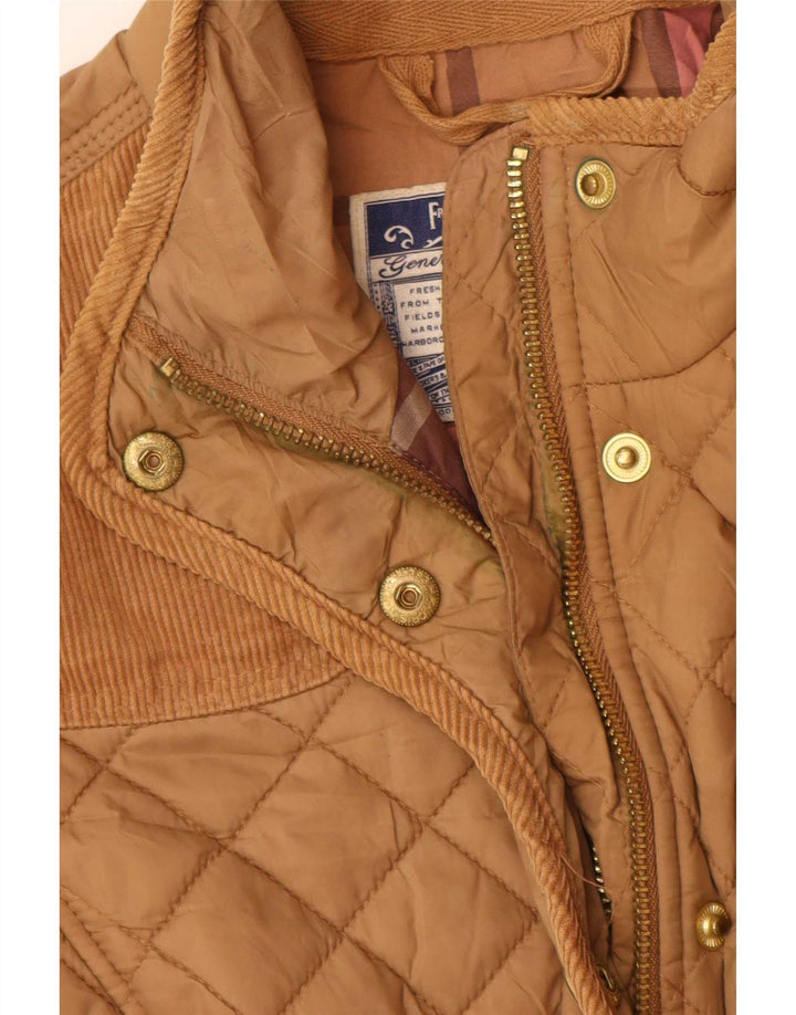 Joules Quiltet jakke til kvinder UK 8 Small Beige Polyamid