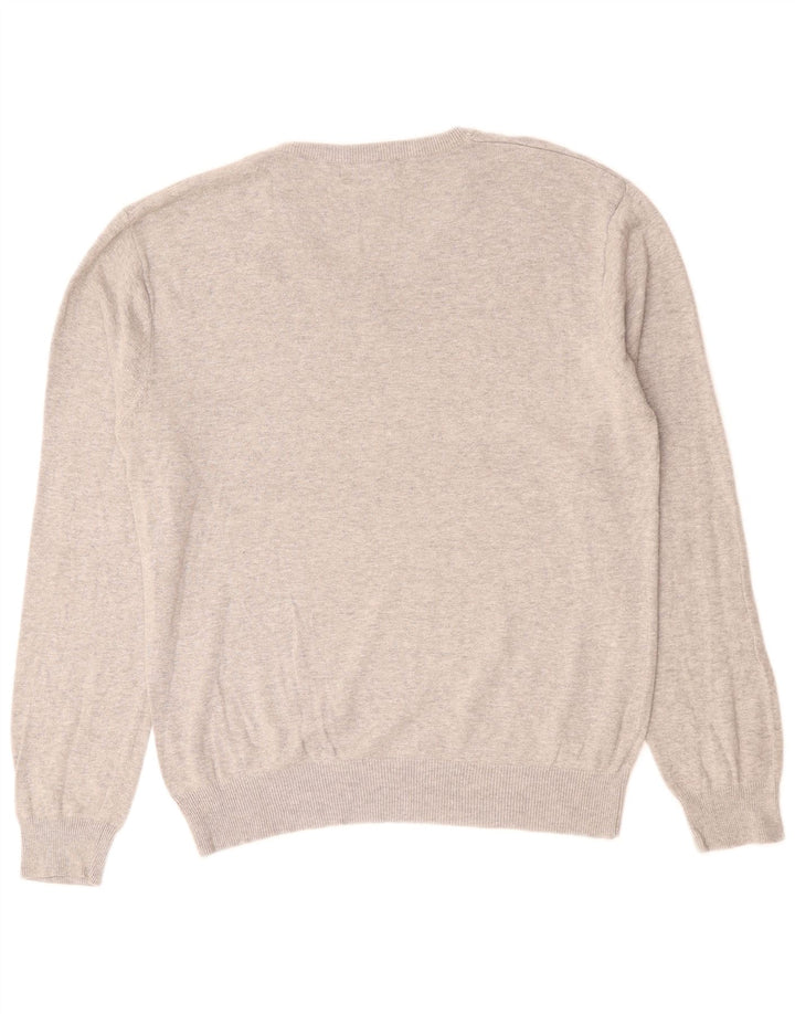 FRANSK FORBINDELSE Herre V-hals sweater Stor Grå Flecked Bomuld