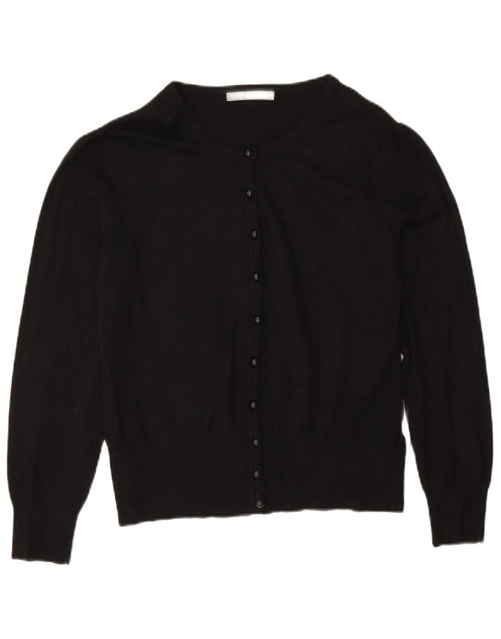 Marks & Spencer Dame Cardigan Sweater UK 14 Stor Sort Viscose