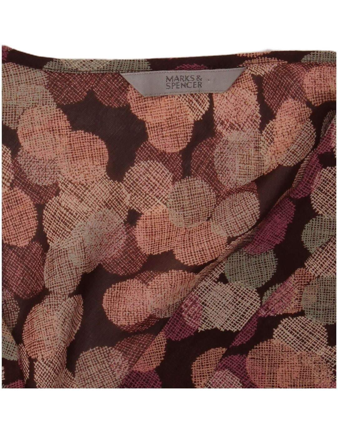 MARKS & SPENCER Dame ærmeløs bluse top UK 12 Medium Lilla Geometrisk