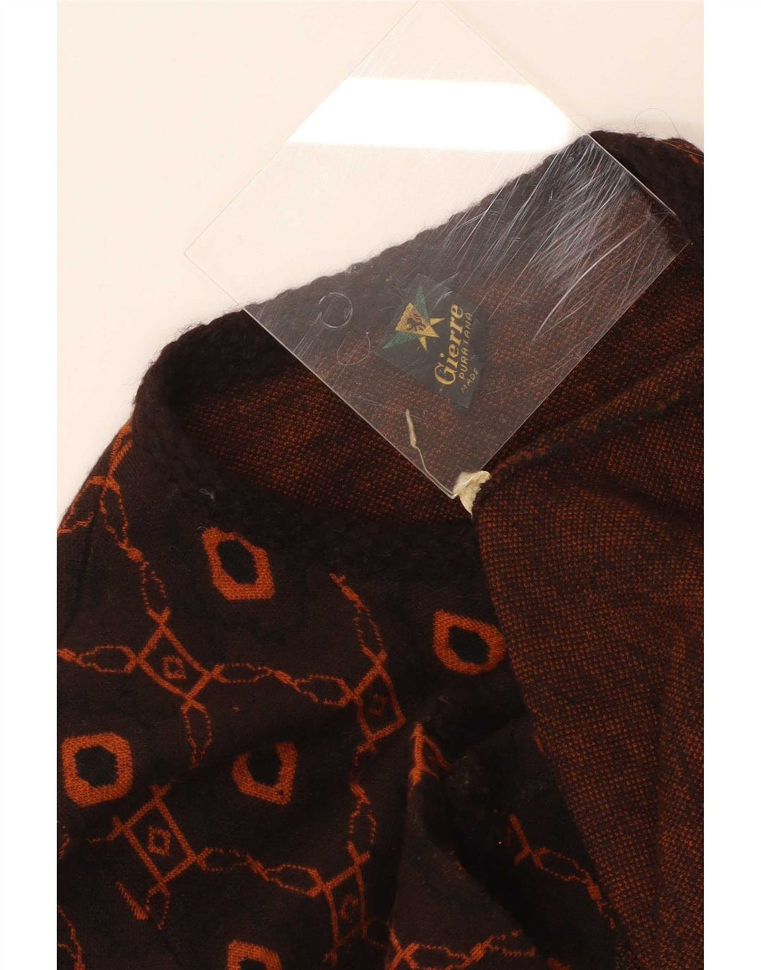 Gierre Dame Cardigan Sweater UK 12 Medium Brown Geometric