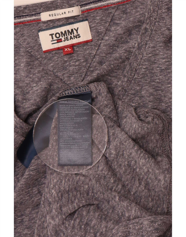 Tommy Hilfiger Herre Regular Fit T-Shirt Top XL Grå Flecked Polyester