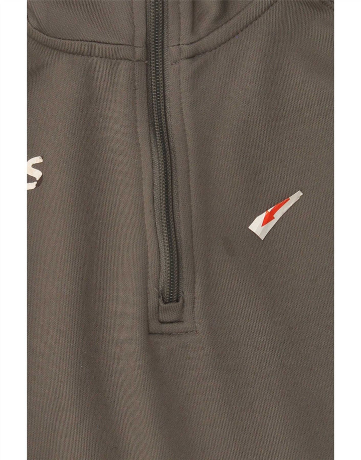 Asics Herre Zip Neck Pullover Træningsdragt Top Stor Grå Colourblock Polyester