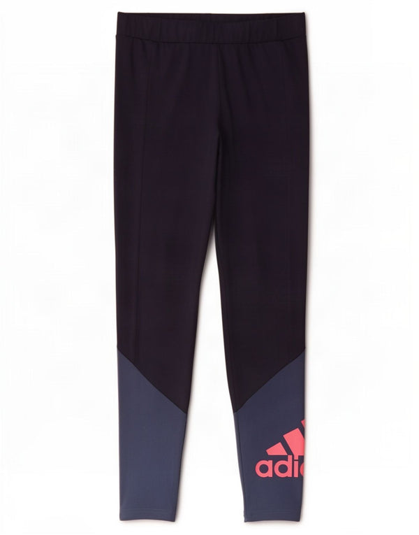 Adidas Girls Aeroready Graphic Leggings 14-15 år Navy Blue Colourblock