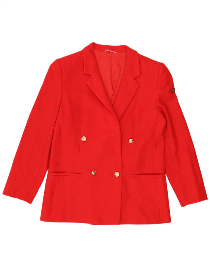 Vintage Dame Dobbeltradet Blazer Jacket UK 12 Medium Rød