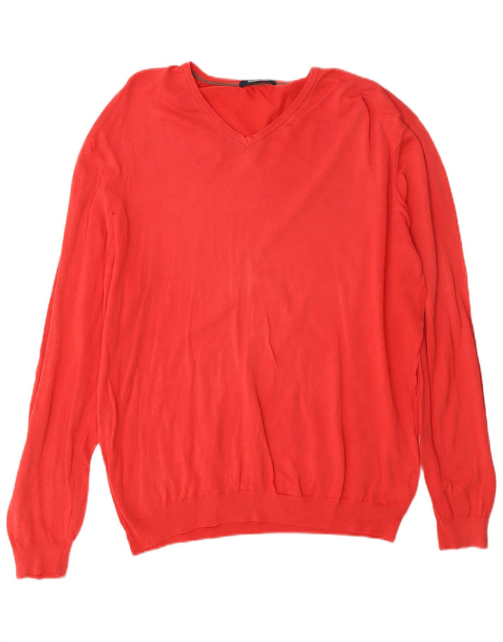 Massimo Dutti Herre V-hals sweater Stor Rød
