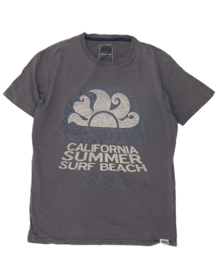 Sundek Heritage Grafisk T-Shirt Top Medium Grå Bomuld