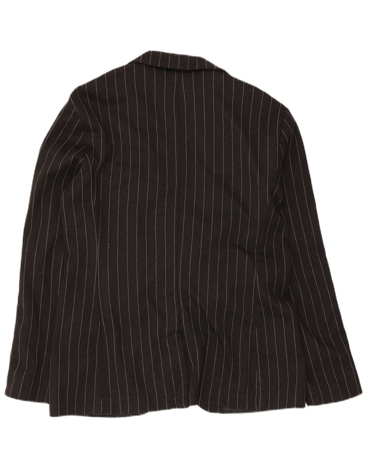 Zara Herre 2-knaps blazerjakke UK 40 Stor sortstribet polyester