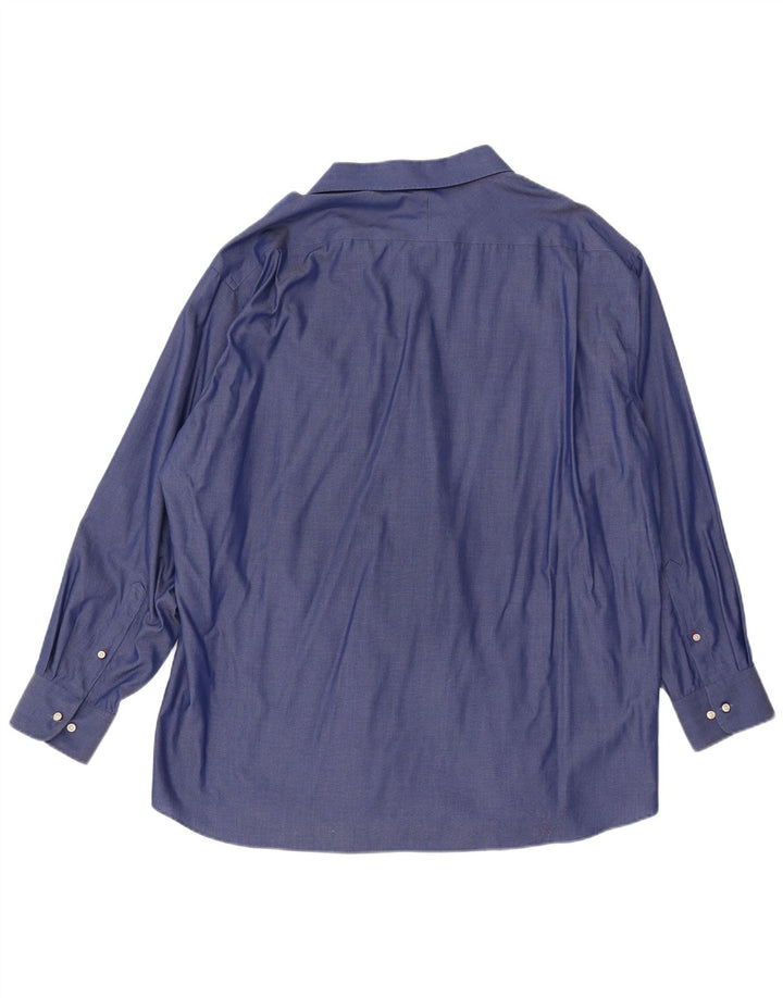 Tommy Hilfiger Herre Regular Fit Skjorte Størrelse 18 2XL Blå Bomuld