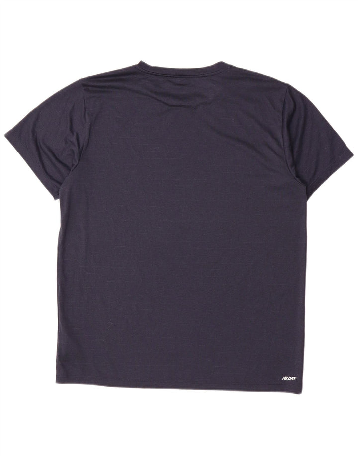 New Balance Herre T-Shirt Top Stor marineblå nålestribet polyester