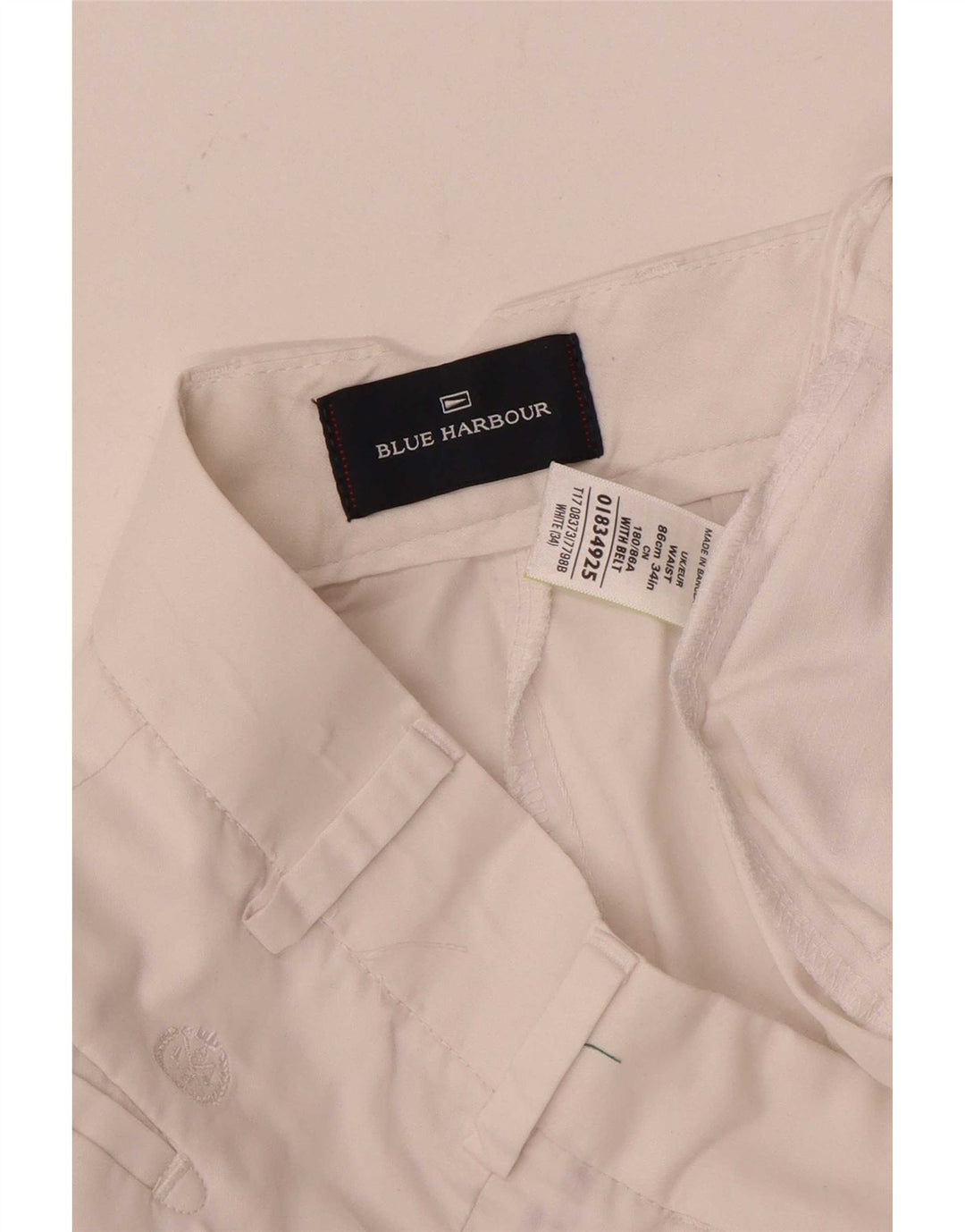 Marks & Spencer Herre Blue Harbor Chino Shorts W34 Stor hvid bomuld