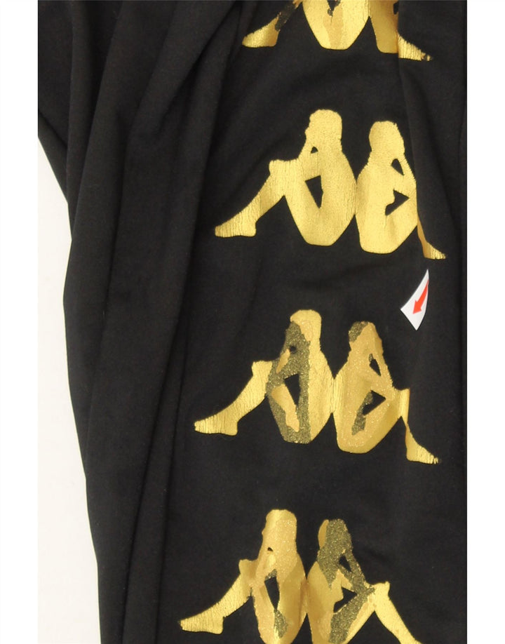 KAPPA Womens Graphic Leggings UK 4 XS  Black Vintage Kappa and Second-Hand Kappa from Messina Hembry 