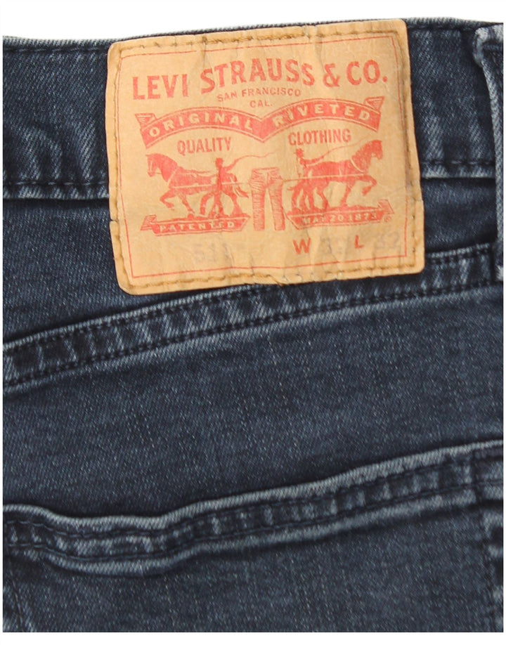 LEVI'S Herre 511 Slim Jeans W32 L32 Marineblå Bomuld