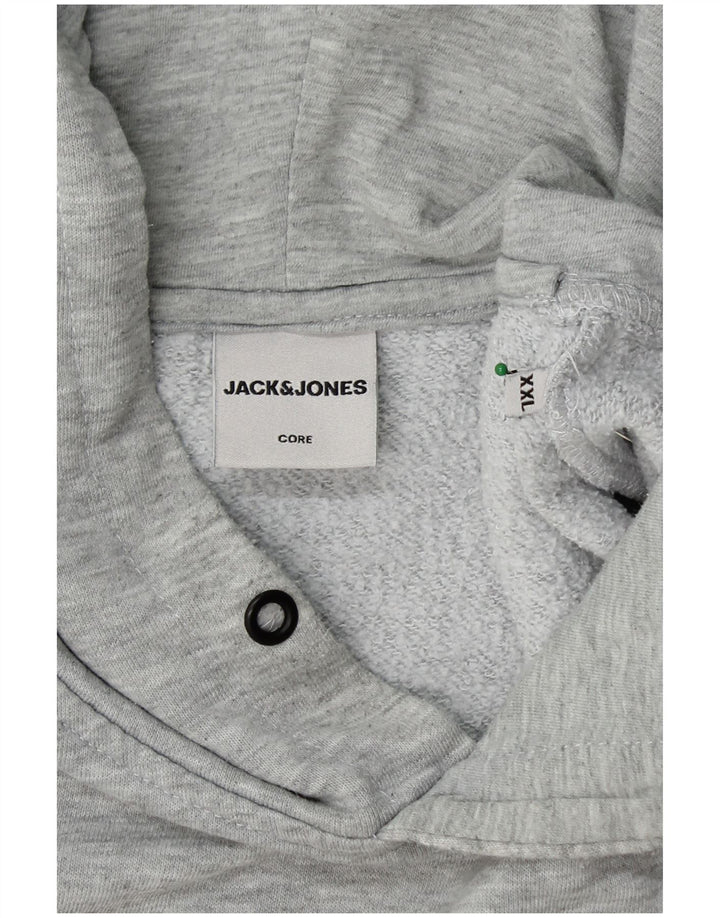 JACK & JONES Grafisk hættetrøje til mænd 2XL Grå polyester