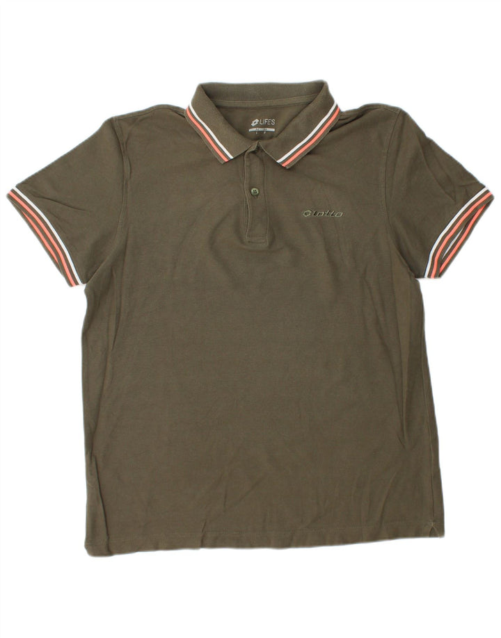 Lotto Herre Life's Polo Shirt Medium Khaki Bomuld
