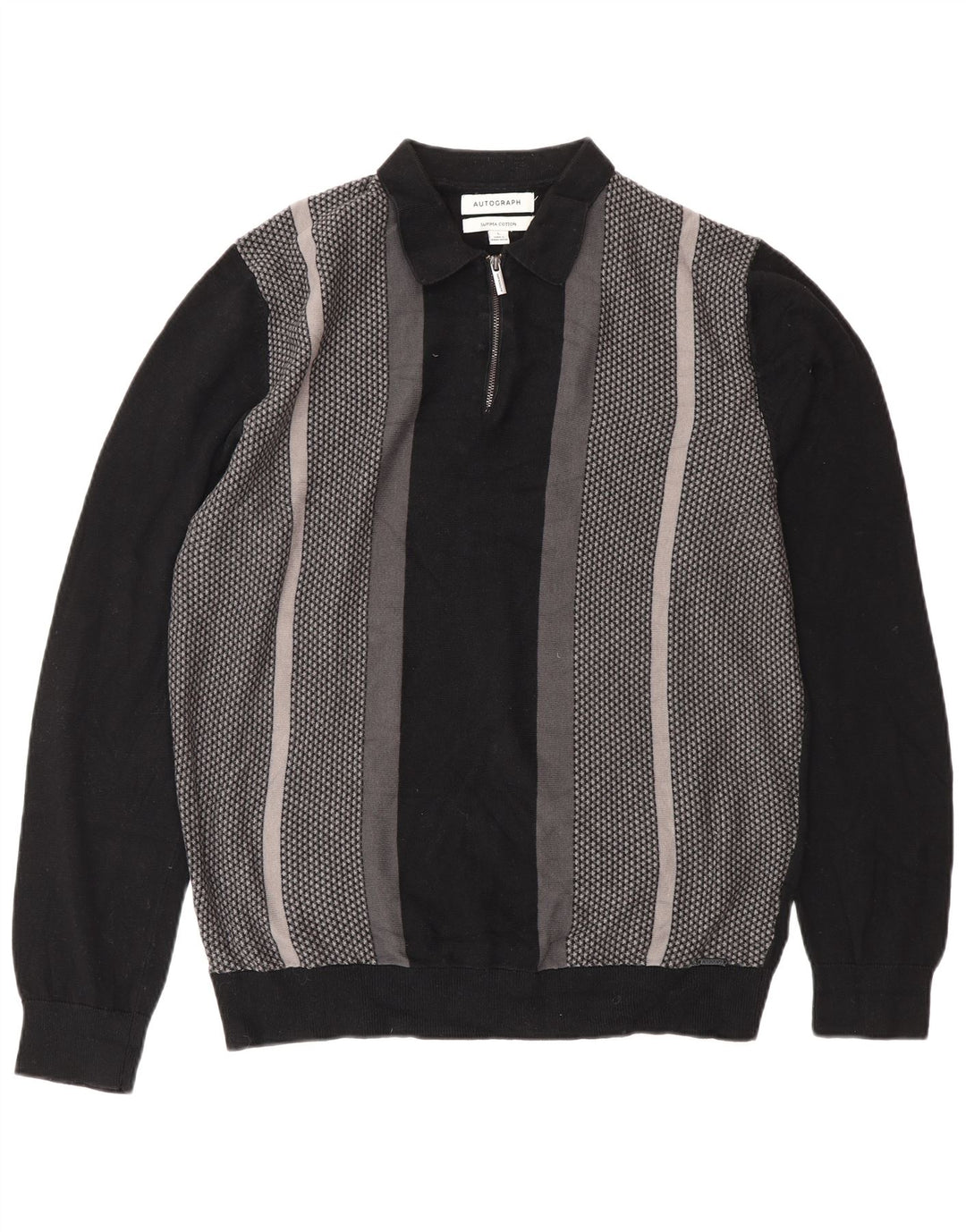 Marks & Spencer Herre Autograph Polo Neck Jumper Sweater Stor Sort