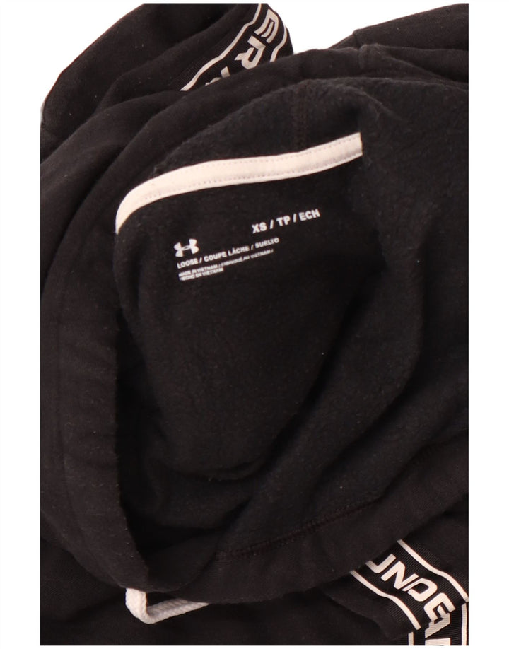 UNDER ARMOUR Dame Oversized grafisk Crop hættetrøje Jumper UK 6 XS Sort