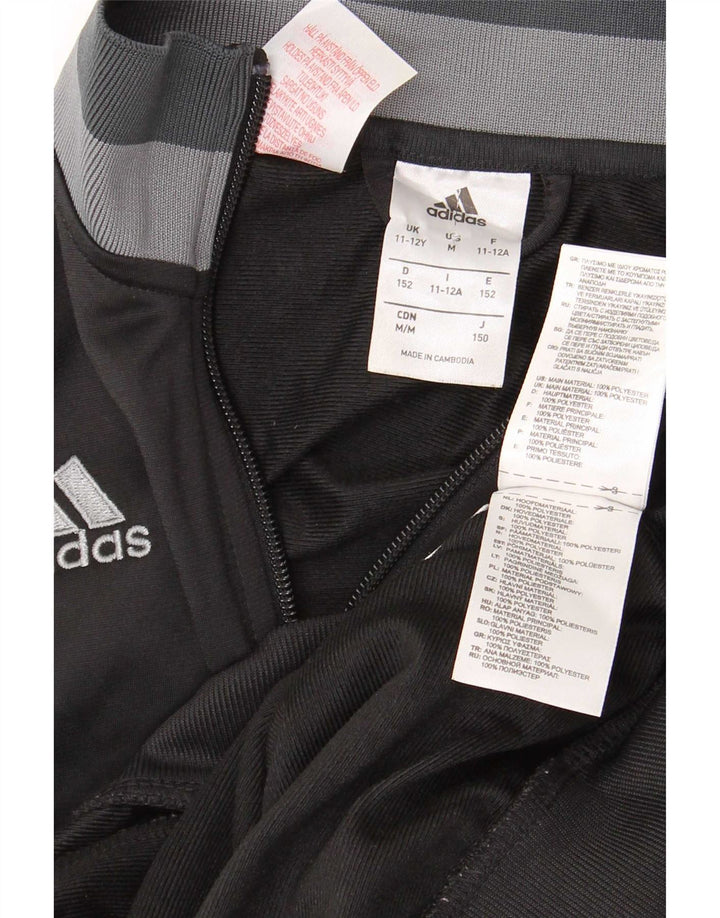 Adidas Drenge Træningsdragt Topjakke 11-12 År Sort Polyester