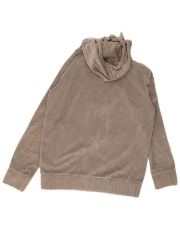 Ellesse Dame Velour Hættetrøje Sweater UK 14 Medium Grå Bomuld