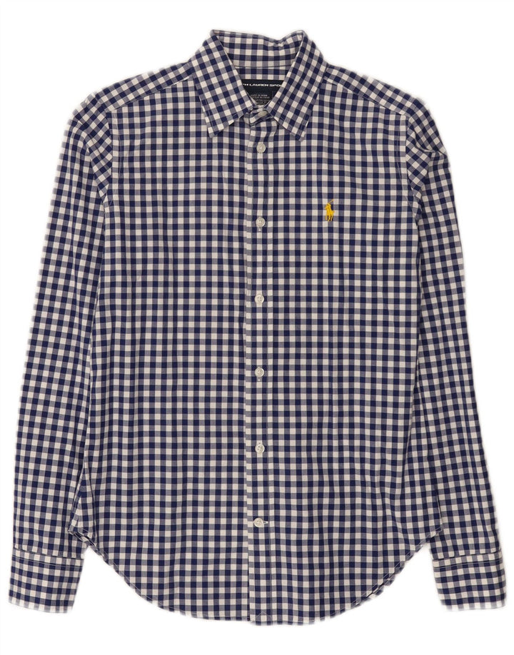 Ralph Lauren Dameskjorte US 6 Medium Blue Gingham Cotton