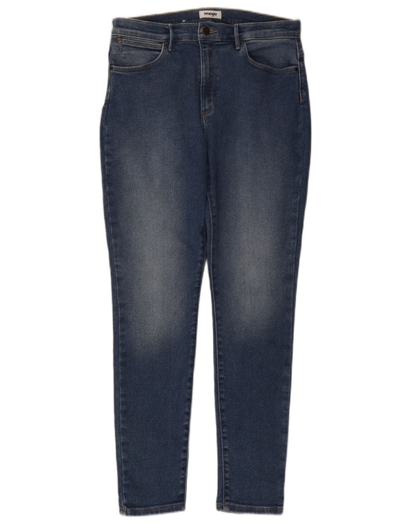 Wrangler Dame Højtalje Skinny Jeans W31 L29 Blå Bomuld