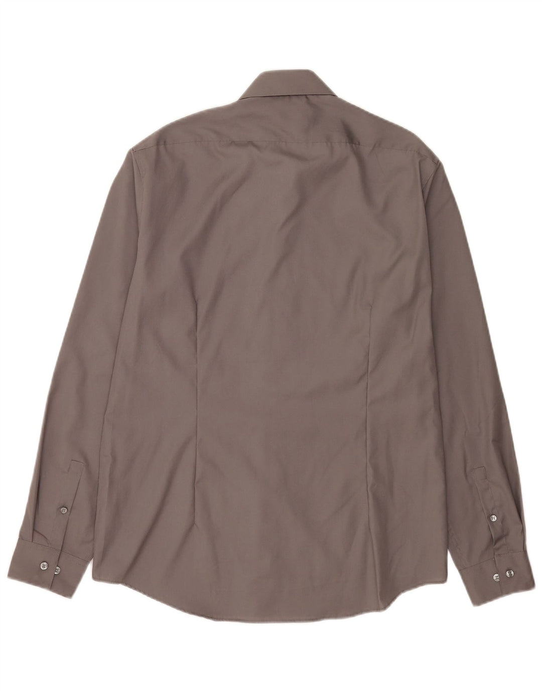 Calvin Klein Herre Fitted Shirt Suze 41 16 Stor Grå Bomuld