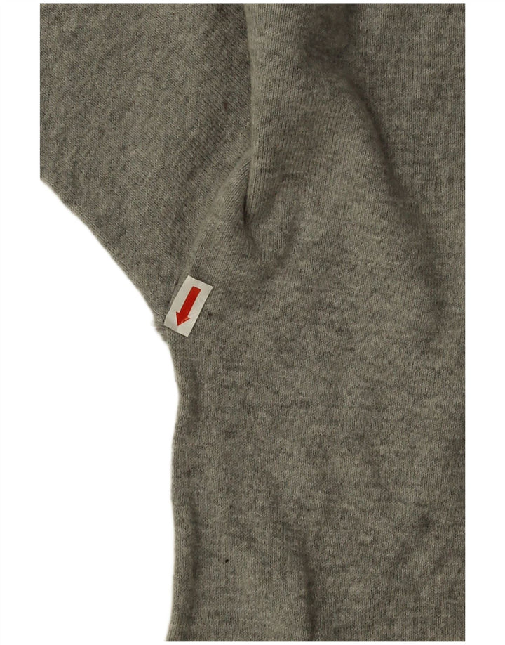 Zara Dame Oversized Boat Neck Jumper Sweater UK 14 Medium Grey Flecked