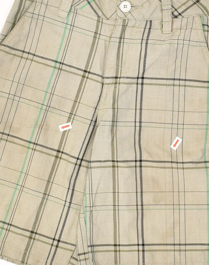 O'NEILL Womens Chino Shorts W24 XS  Khaki Check Polyester | Vintage O'Neill | Thrift | Second-Hand O'Neill | Used Clothing | Messina Hembry 