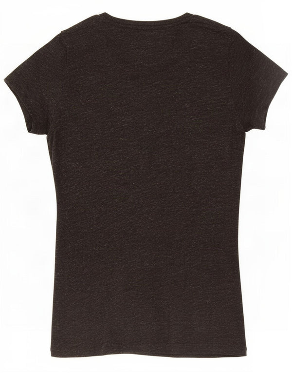 Superdry grafisk T-shirt top til kvinder UK 6 XS Grå Flecked