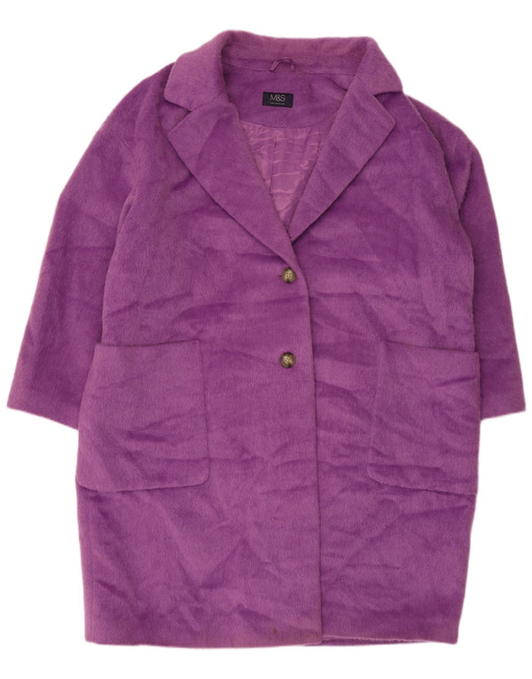 Marks & Spencer Dame Overfrakke UK 22 3XL Lilla Polyester