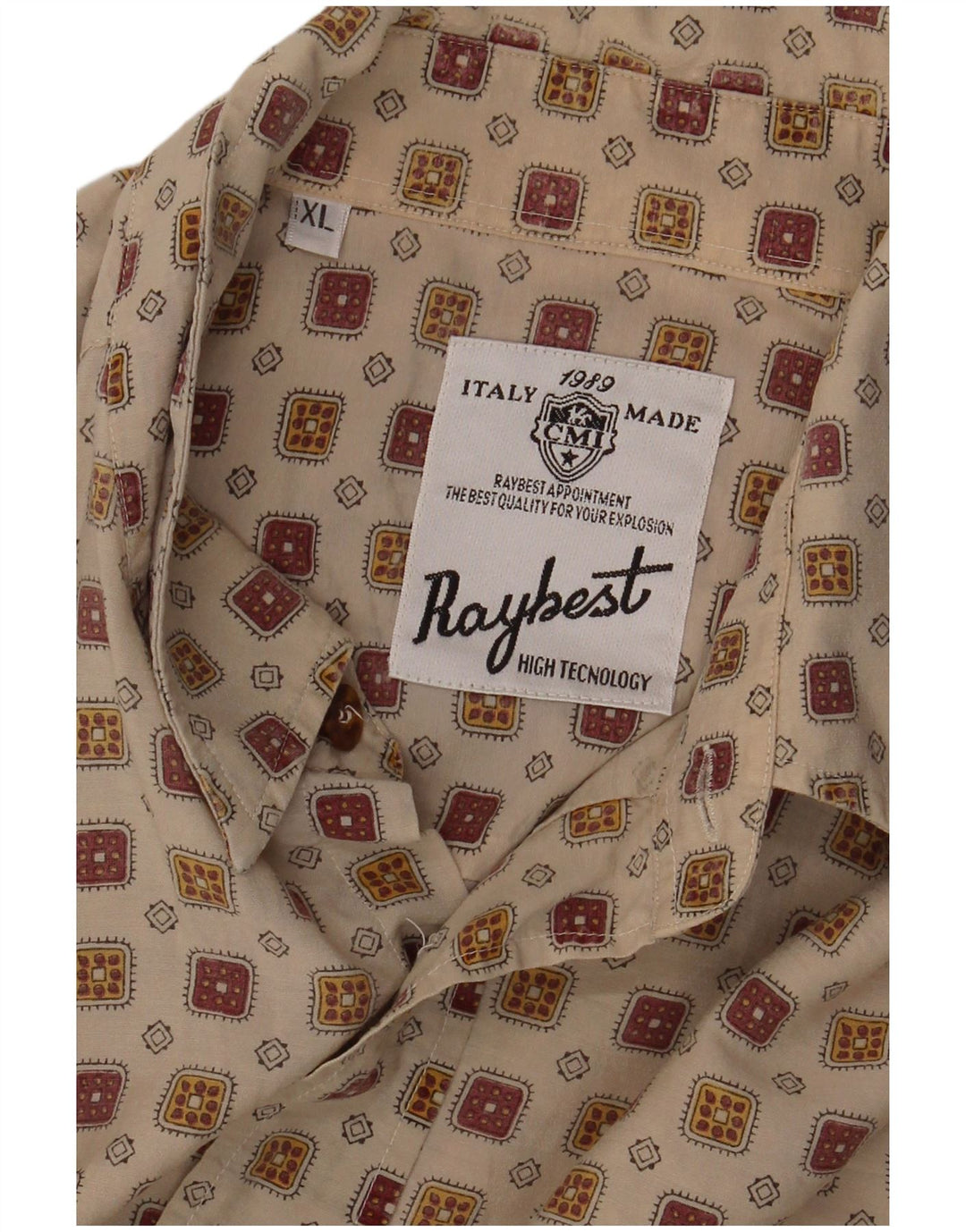 Raybest Herreskjorte XL Beige Geometrisk