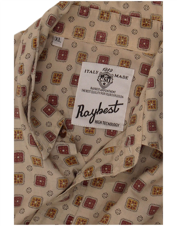 Raybest Herreskjorte XL Beige Geometrisk