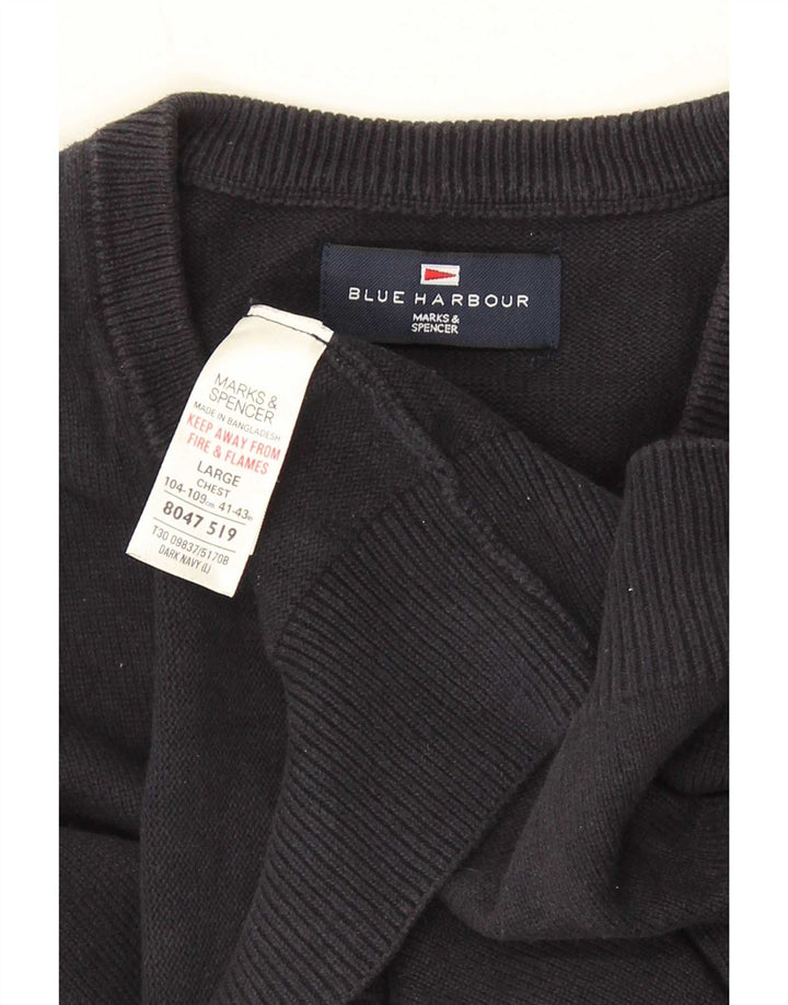 Marks & Spencer Herre Blue Harbor Vest Tank Top Stor Navy Bomuld