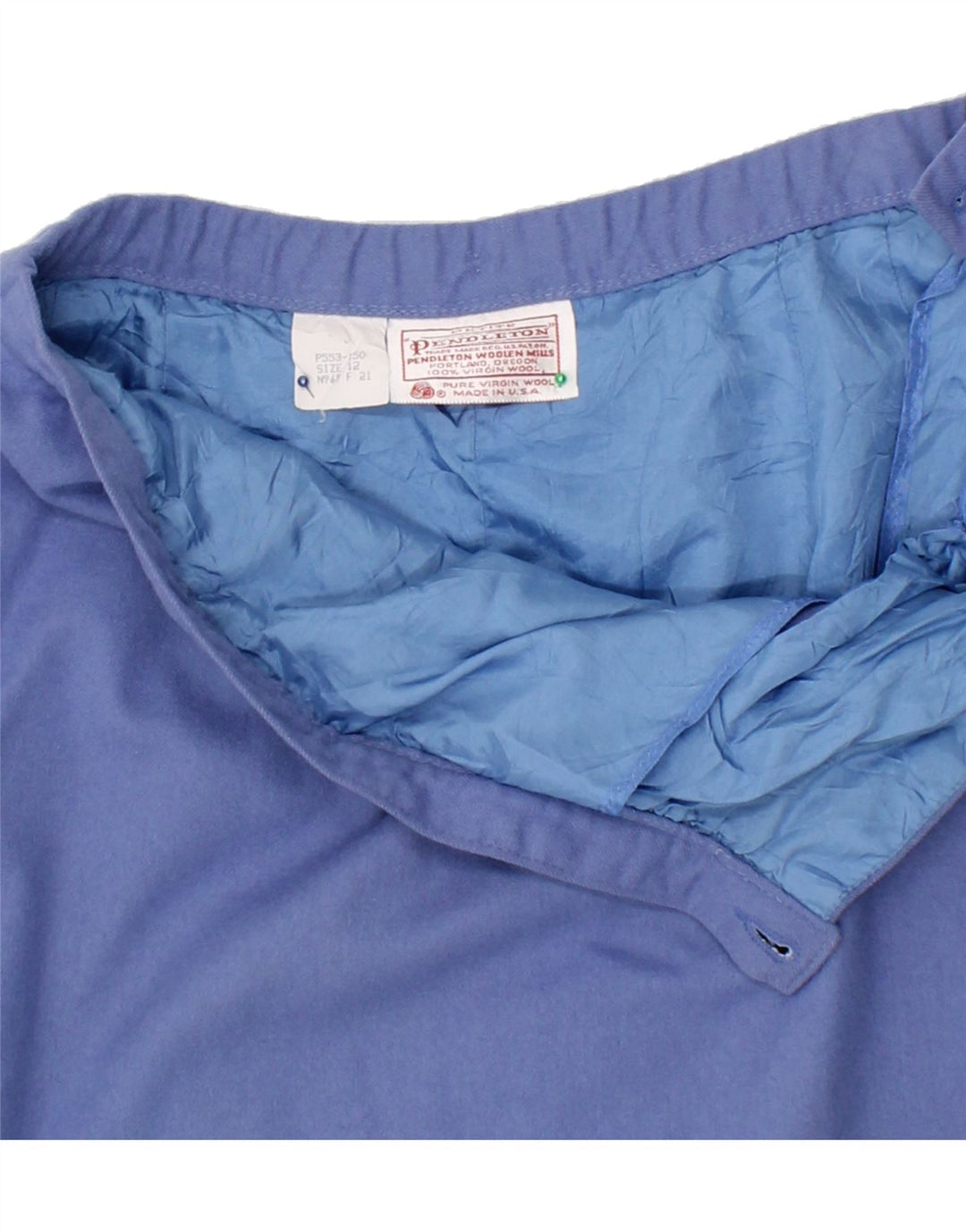 PENDLETON Womens Straight Skirt UK 12 Medium W28 Blue Virgin Wool Vintage Pendleton and Second-Hand Pendleton from Messina Hembry 