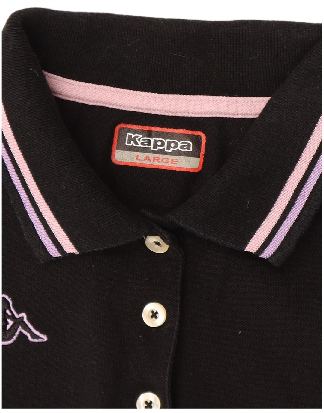 KAPPA Womens Polo Shirt UK 14 Large Black