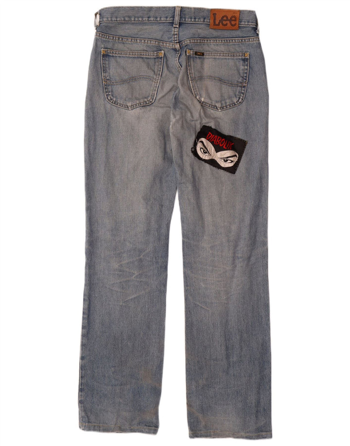 LEE Herre Grafiske Straight Jeans W32 L33 Blå Bomuld