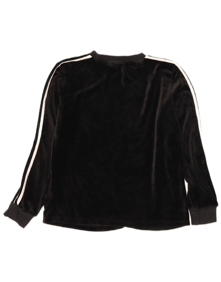 Adidas Dame Velour Top Langærmet UK 12 Medium Sort Polyester
