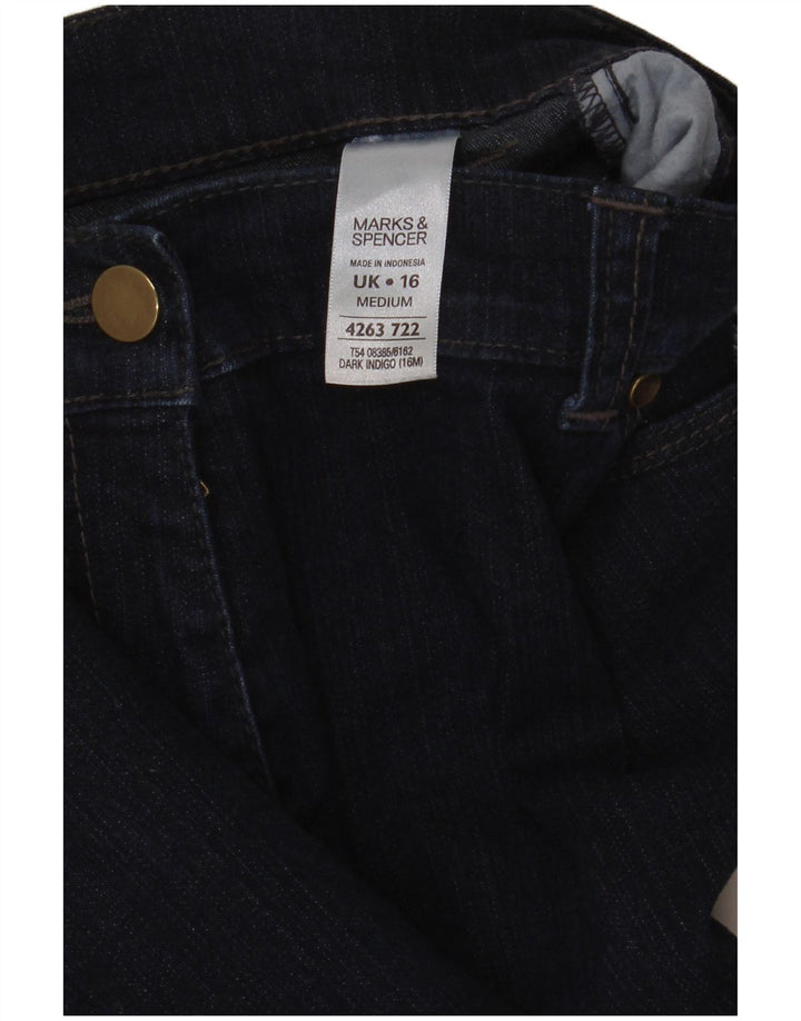 Marks & Spencer Dame Bootcut Jeans UK 16 Large W32 L30 Navy Blue Bomuld