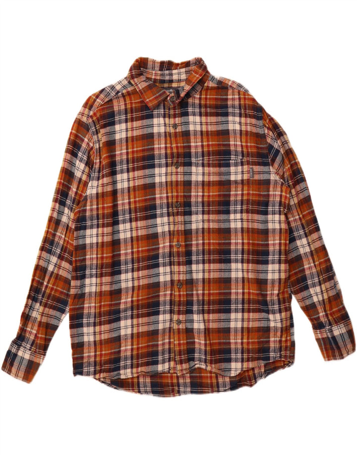 Eddie Bauer herre flannelskjorte XL brun ternet bomuld