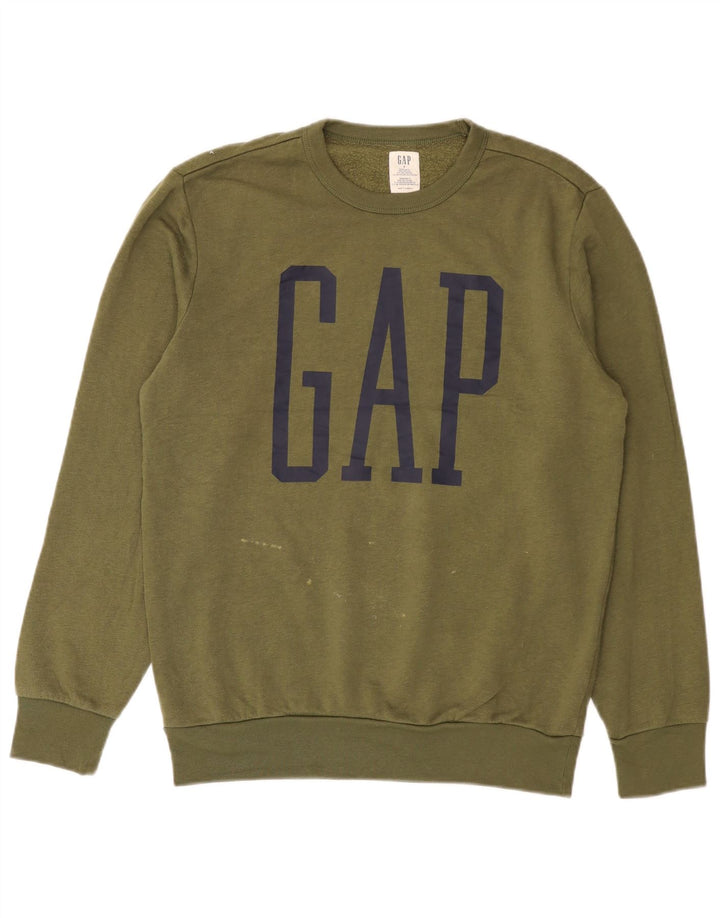 Gap Herre Grafisk Sweatshirt Jumper Lille Khaki Bomuld