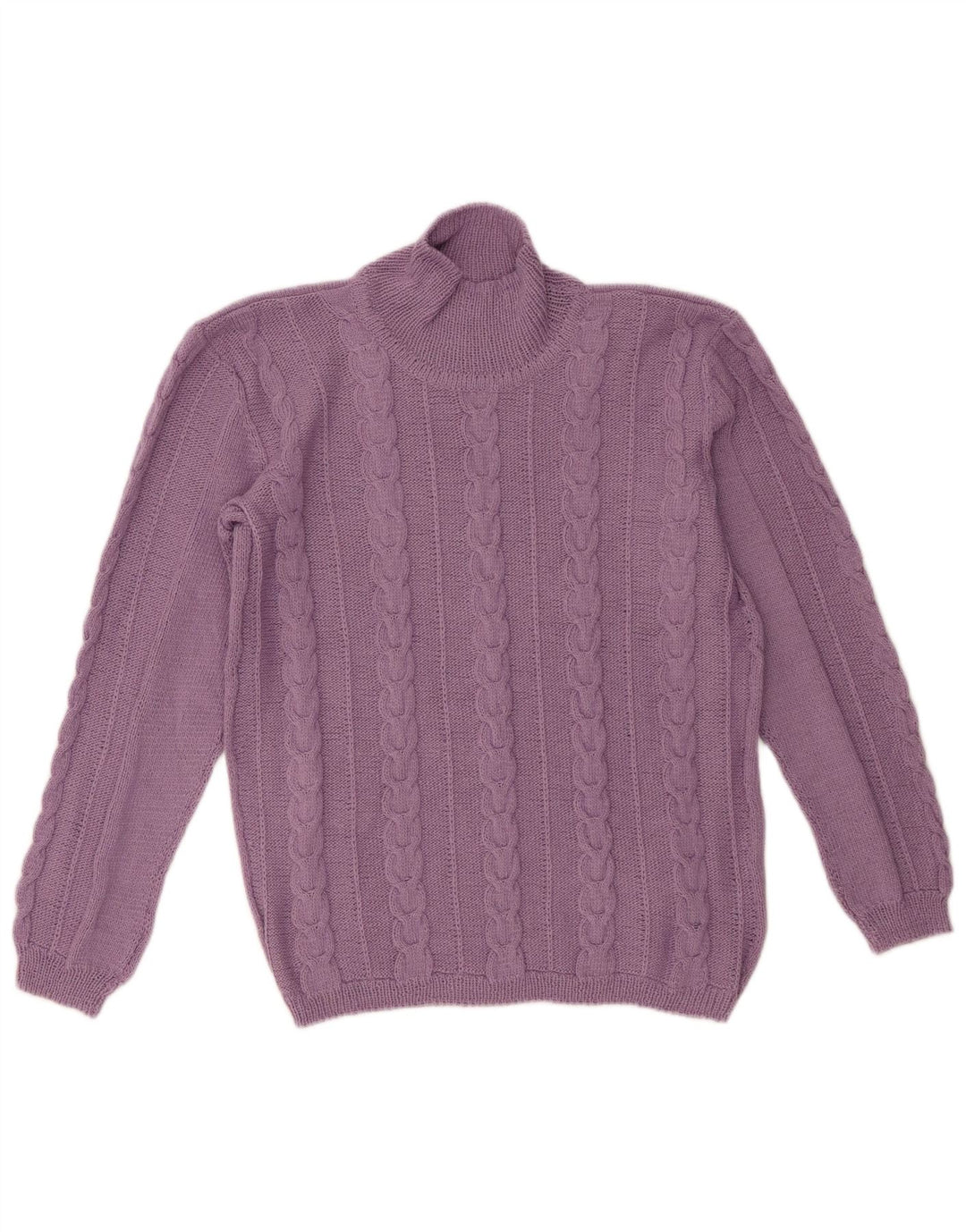 Vintage Dame Turtle Neck Jumper Sweater UK 14 Medium Purple