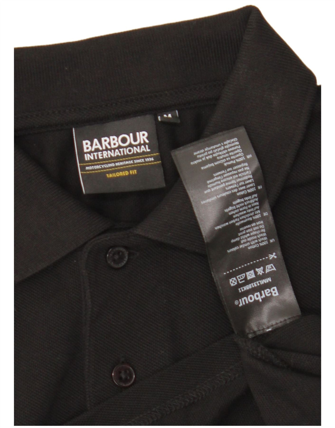 Barbour herre poloshirt Medium sort bomuld