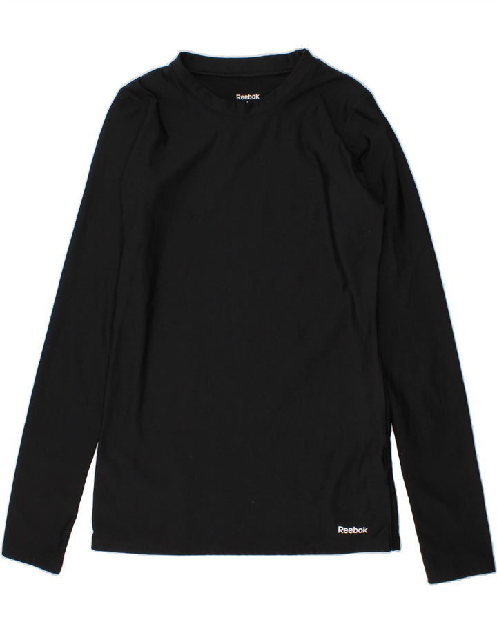 REEBOK Girls Top Long Sleeve 12-13 Years Large  Black Polyester Vintage Reebok and Second-Hand Reebok from Messina Hembry 