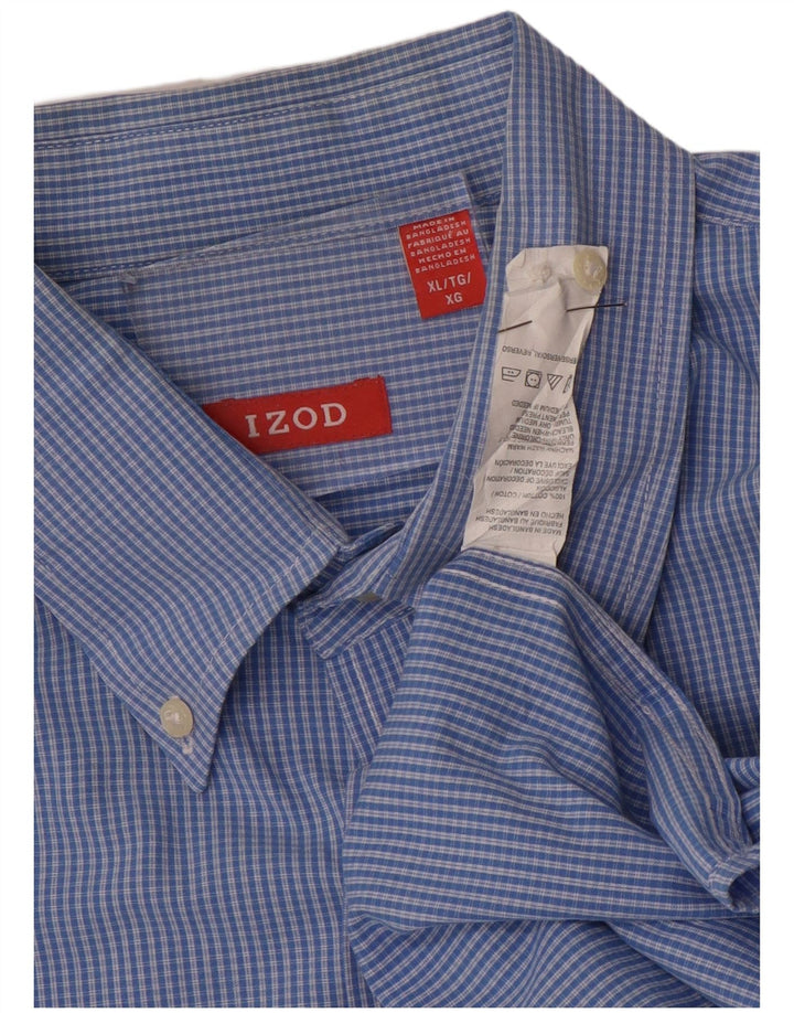 IZOD herreskjorte XL blå ternet bomuld